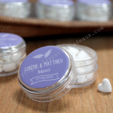 La petite boite ronde et ses mini bonbons